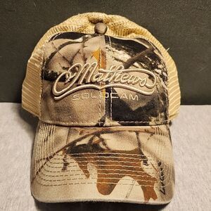 Mathews Solocam Cream and Camo Trucker Velcroback - New